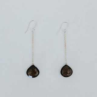 Drop Chain Earrings - Black Sapphire