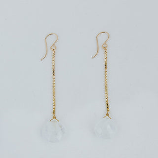 Drop Chain Earrings - Moonstone