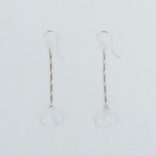 Drop Chain Earrings - Moonstone