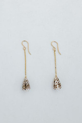 Drop Chain Earrings | Flea Cone Shell