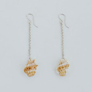 Shell Drop Chain Earrings - Triton Shell