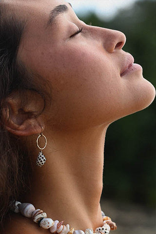 Petite Full Circle Earrings - Drupe Shell