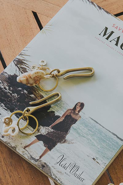 Fishermans Hook Shell Keychain