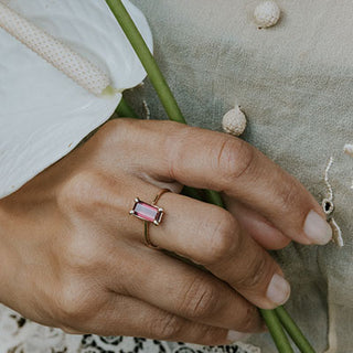 Prong Set Gemstone Ring - Garnet