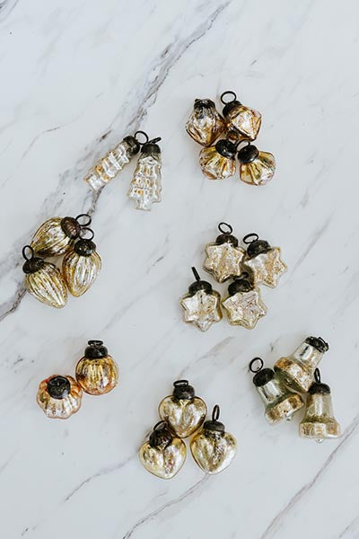 Vintage Revival Glass Ornaments - Gold