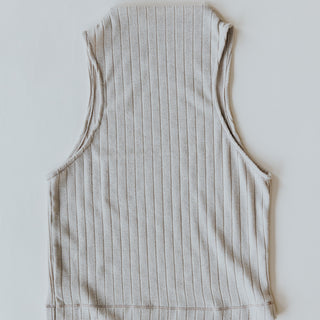 Lexi Mock Neck Tank - Ivory Gold Sparkle