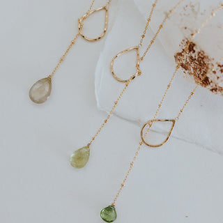 Lariat Necklace - Gray Sapphire