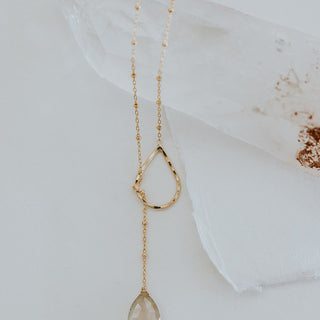 Lariat Necklace - Gray Sapphire