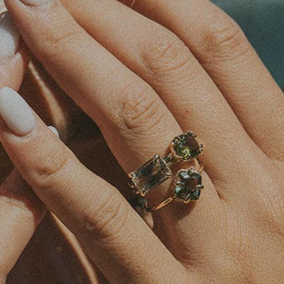 Prong Set Gemstone Ring - Sunstone 14k