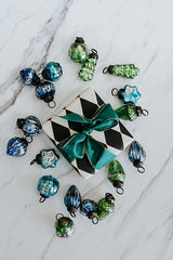 Vintage Revival Glass Ornaments - Green + Blue thumbnail