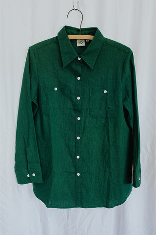 Linen Pocket Blouse - Green