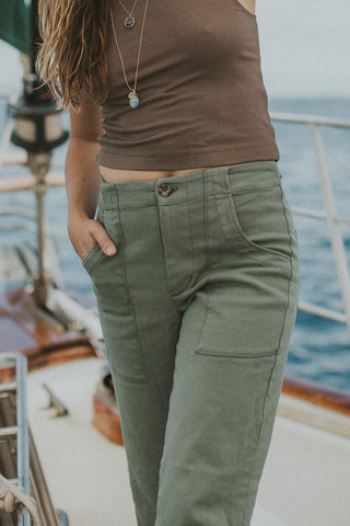 Retro Pocket Pants - Army Twill