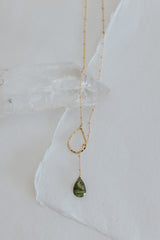 Lariat Necklace - Green Sapphire thumbnail