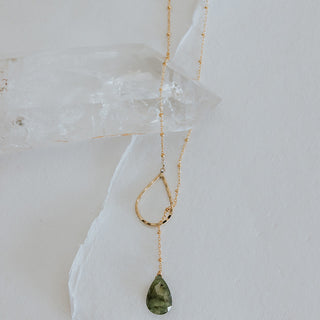 Lariat Necklace - Green Sapphire
