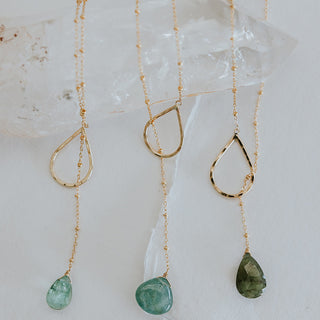 Lariat Necklace - Green Sapphire