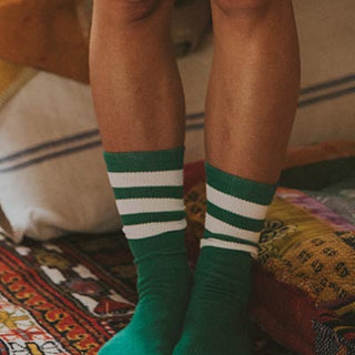 Green Stripe Tube Socks