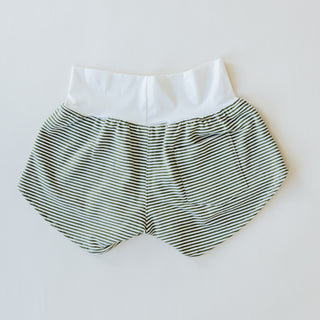 Pau Hana Shorts - Green and White Stripe