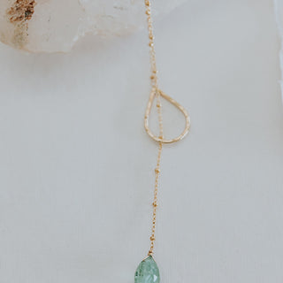 Lariat Necklace - Light Green Tourmaline