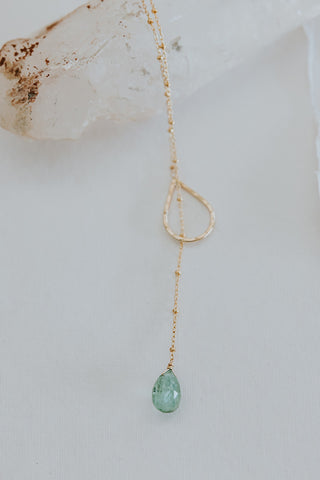 Lariat Necklace - Light Green Tourmaline