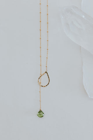 Lariat Necklace - Green Tourmaline