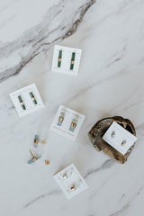 Banded Crystal Studs - Green Tourmaline | Gold Filled thumbnail