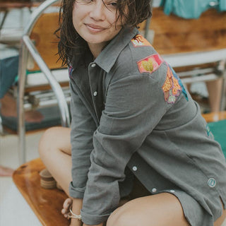 Linen Jacket with Hand made Collage