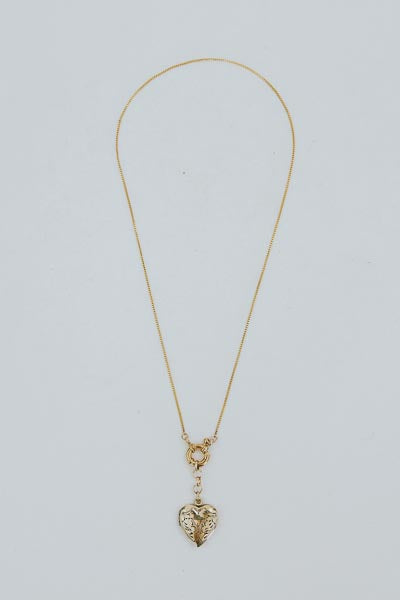 Wings Hawaii gold heart locket necklace