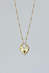 Wings Hawaii heart padlock necklace in 14k gold fill  thumbnail