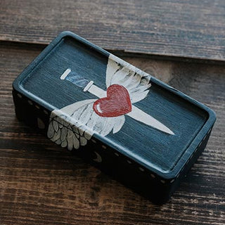 Hand Painted Jewelry Box - Heart + Wings