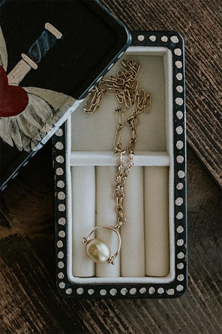 Fob Necklace - South Seas Pearl 14K