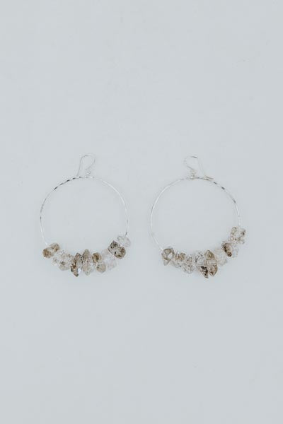 Wings Hawaii Crystal Orbit Hoop Earrings in sterling silver - large