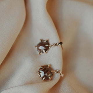 Diamond Drop Studs - 14k