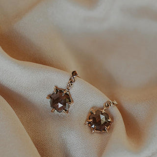 Diamond Drop Studs - 14k