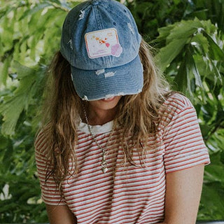 Distressed Dad Hat - Vintage Hawaii Map