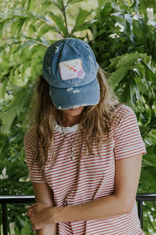 Distressed Dad Hat - Vintage Hawaii Map