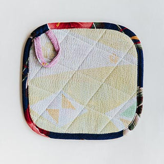 Kantha Pot Holder - Navy Border