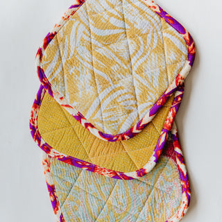 Kantha Pot Holder - Purple Border