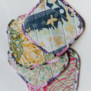 Kantha Pot Holder - Pink Border