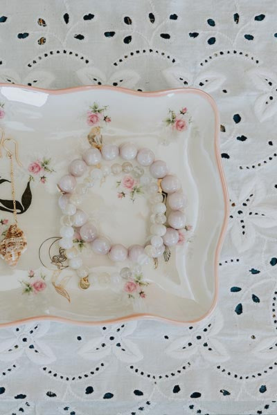 Stretchy Beaded Bracelet Large - Kunzite