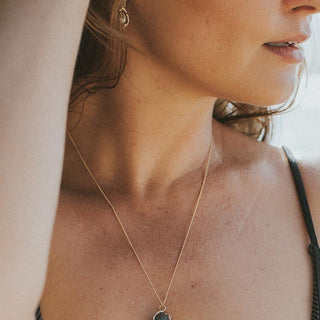 Gold Sphere Labradorite Necklace Made on Maui