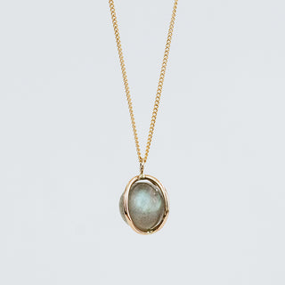 Gold Sphere Labradorite Necklace Made on Maui