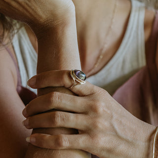 Evil Eye Ring - Pink Tourmaline 14K