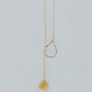 Lariat Necklace - Golden Beryl Aquamarine