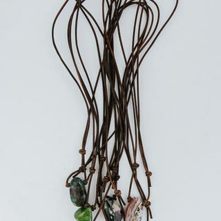 Leather Crystal Necklaces - B