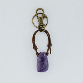 Leather Crystal Keychains - A