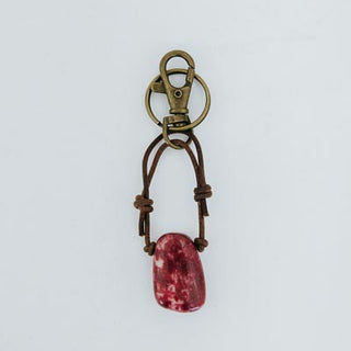 Leather Crystal Keychains - A