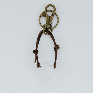 Leather Crystal Skull Keychains
