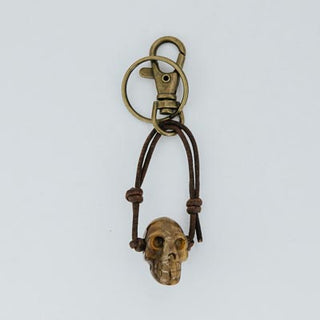 Leather Crystal Skull Keychains