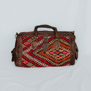 Kilim Leather Carpet Travel Bag - A