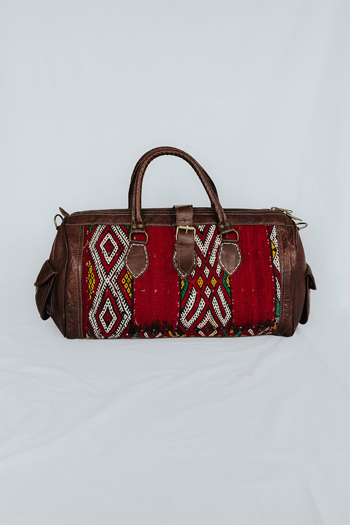 Kilim Leather Carpet Travel Bag - B